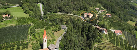 Panorama Ferienwohnungen mit Blick auf Meran